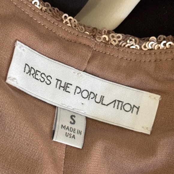 Dress the Population Gold A-line Halter Cocktail Dress - Picture 7 of 8